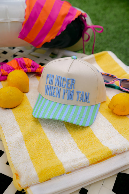 I'M NICER WHEN I'M TAN CANVAS CAP | DAD CAP